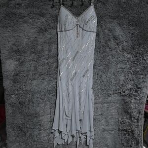 R&M Richards Silver Asymmetrical Dress